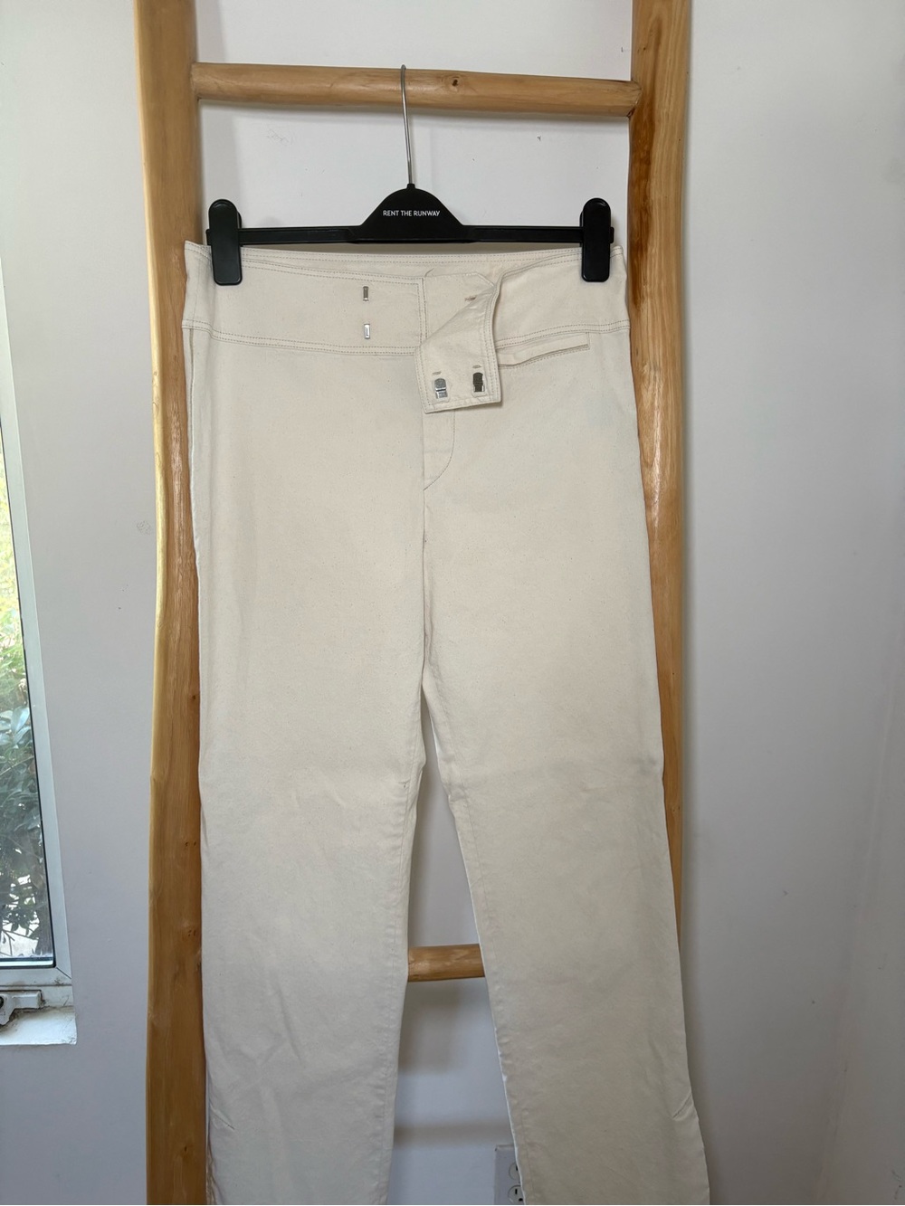Isabel Marant Cream High-Rise Straight Jeans